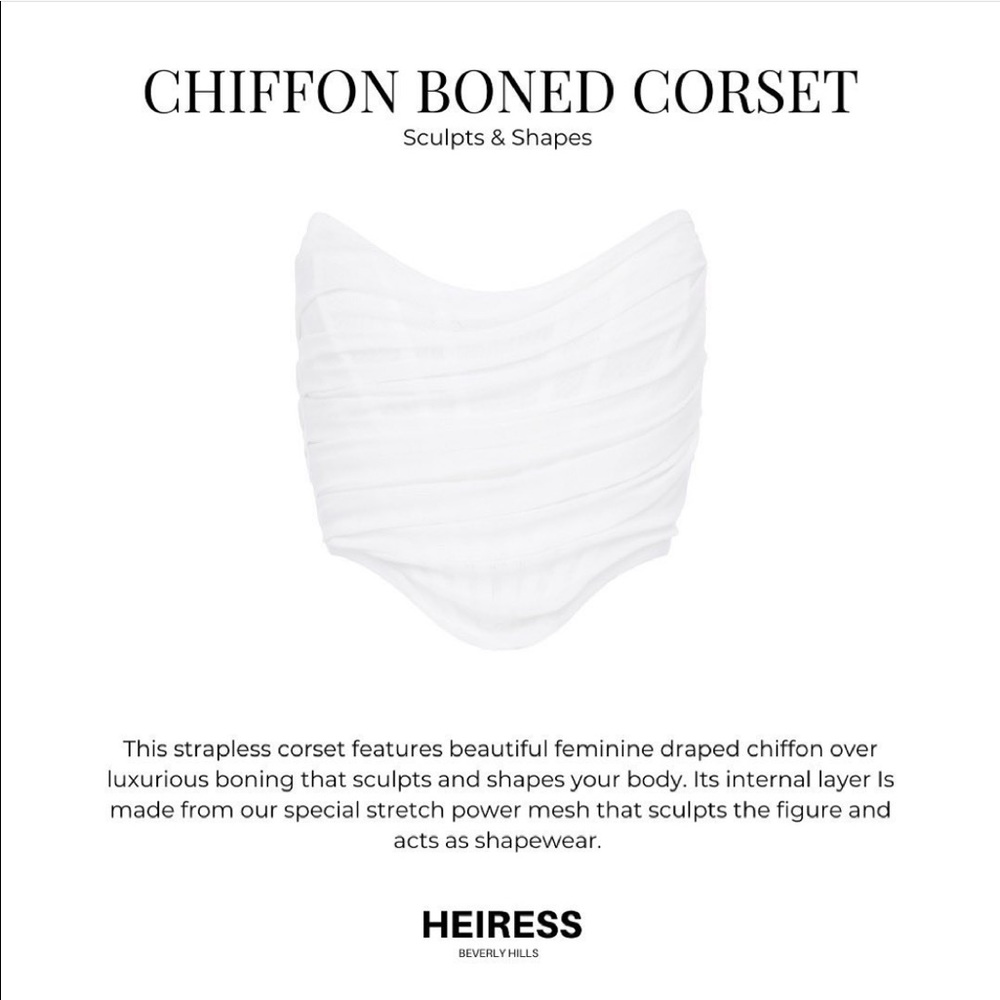 Heiress Beverly Hills Chiffon Bonded Corset Size S